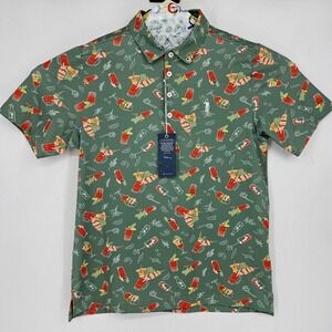 William Murray Polo Shirt Mens‎ Medium Bloody Cocktail AOP Golf Casual Preppy